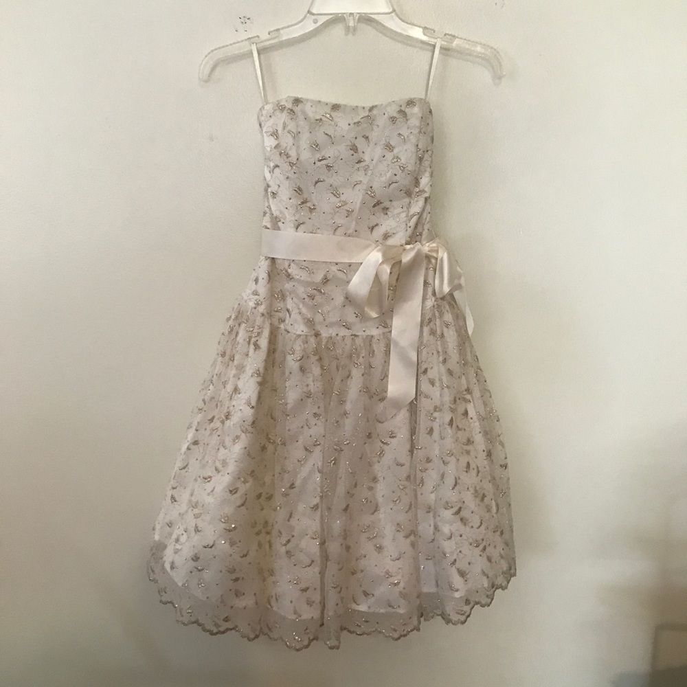 Strapless Printed Dress